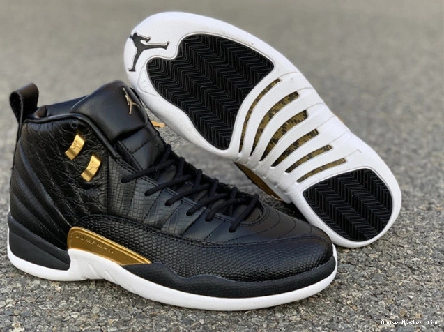 'Reptile' AO6068-007 Jordan Retro Metallic 12 Gold-White Air Black 0618